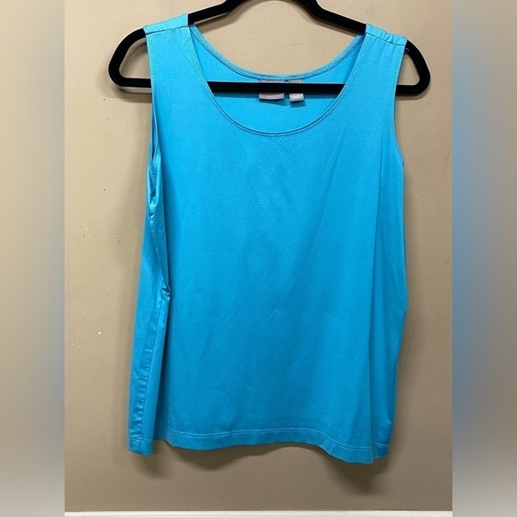 Chicos Nylon Blend Shell Tank Blue Size 3 (US XL 16) - Picture 1 of 5